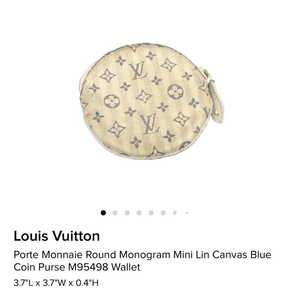 Louis Vuitton Mini Lin navy coin pouch